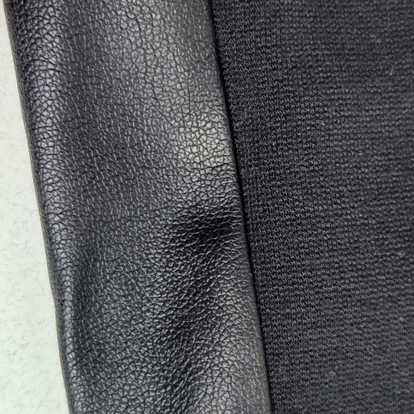 Loft ponte stretch pants faux leather tuxedo stripe black 6 - Picture 13 of 16